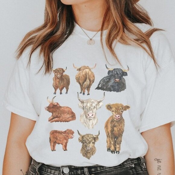 Tops - Highland Cow Shirt, Highland Cow Gift Highland Cow Lover Gifts